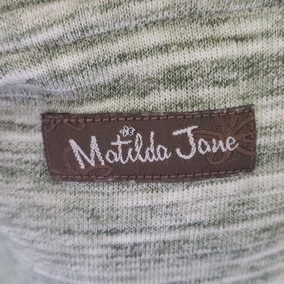 Matilda Jane Vest Green Marled Sweater Sleeveless Button Front Shawl Collar Sz S - Picture 15 of 15